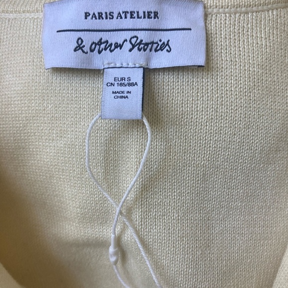 Paris Atelier & Other Stories Relaxed Collar Sweater NWOT Intarsia Knit Stripe - Picture 7 of 10